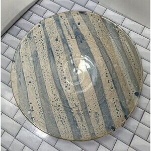 Hand Thrown Pottery Bowl Matte Signed Blue Made In North Carolina Farmhouse